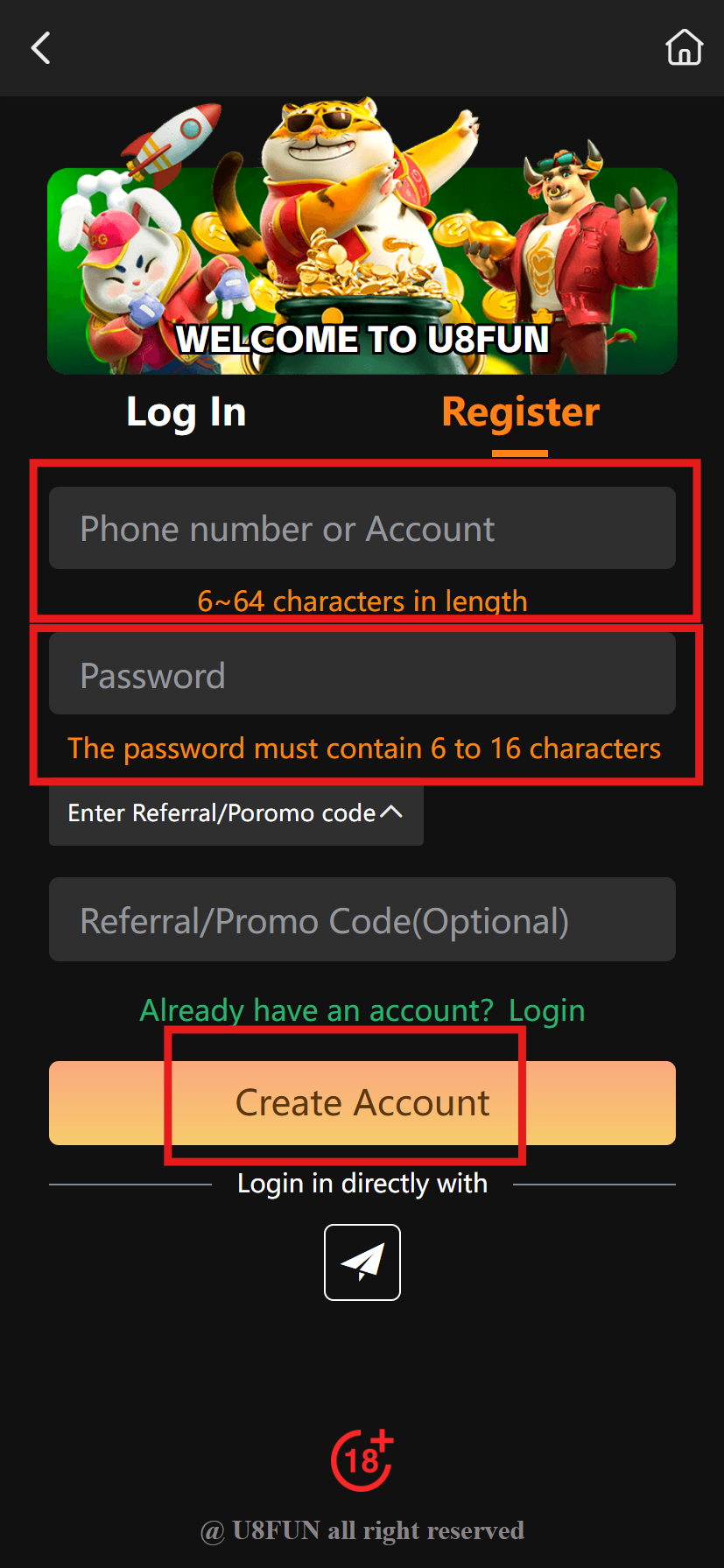 Register U8fun Free Game 2