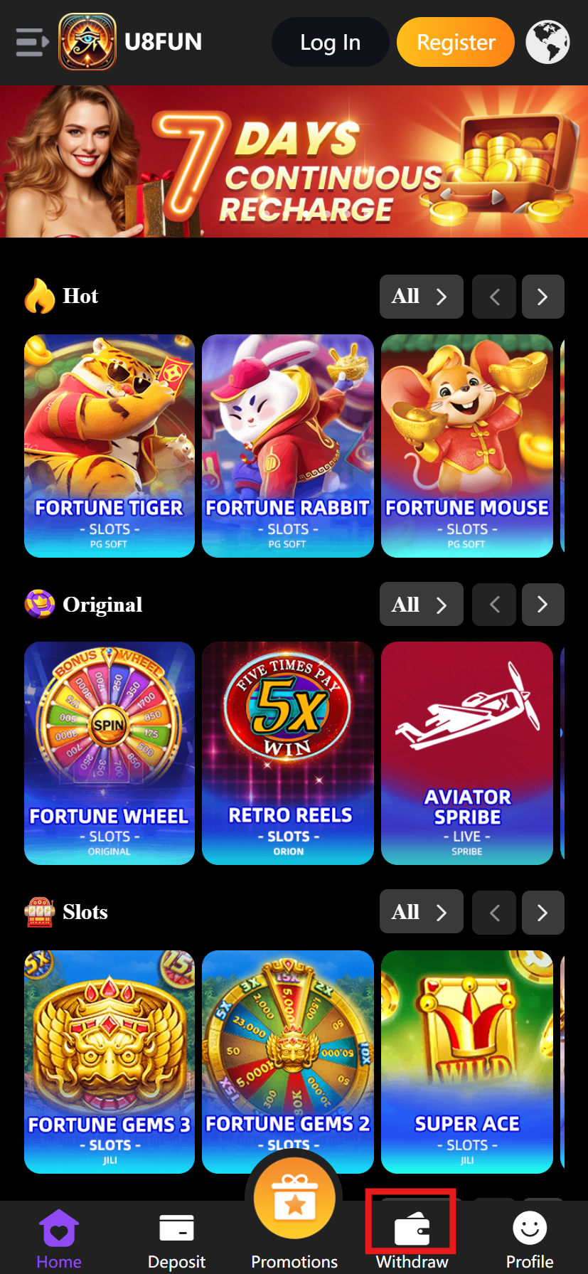 Withdraw U8fun 1